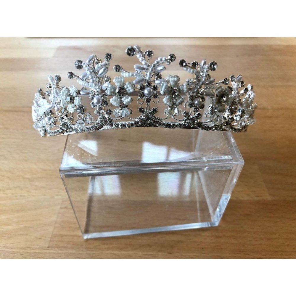 David's Bridal Rhinestone/Pearl Bridal Tiara